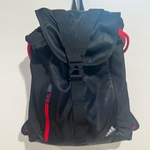 Adidas drawstring mesh workout bag with multiple storage compartments